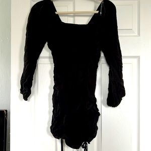 Long sleeve rouched tie dress